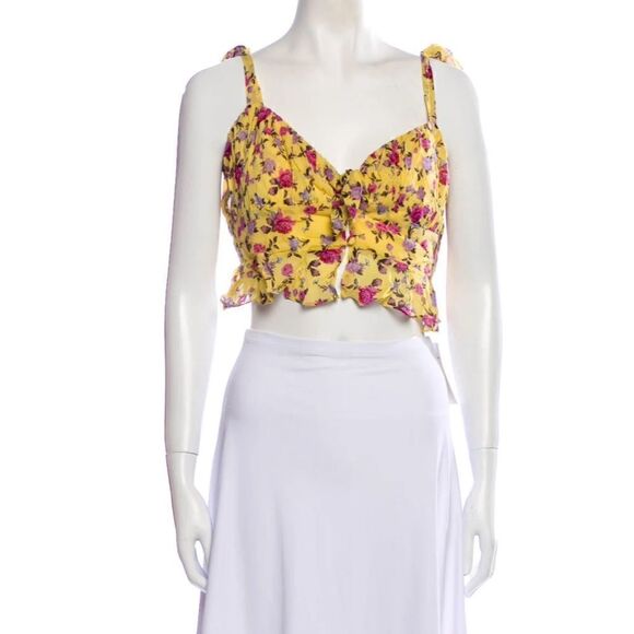 FLL Yellow Butterfly Floral top - Picture 1 of 6
